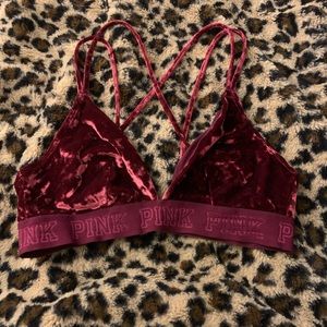 pink velvet bralette